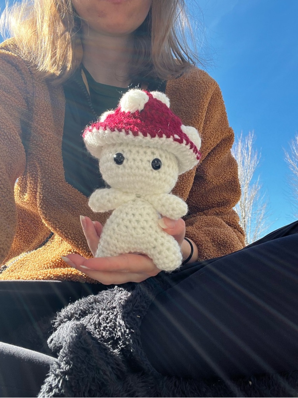 Hand Crocheted Little Mushroom Guy Stuffed Animal Plushie! - Picture 17 of 17